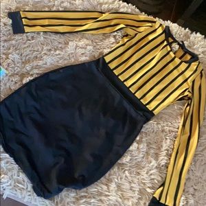 Cute short dress yellow and black